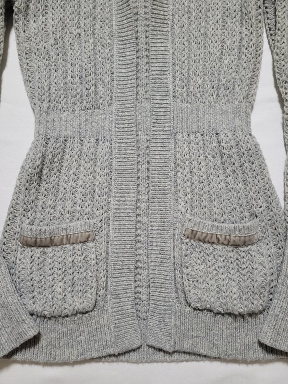 Hollister Vintage Y2K Wool Blend Babydoll Cardigan Hooded Sweater Top 2000s Sz S - Picture 3 of 10